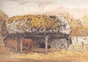 Samuel Palmer A Cow-Lodge with a Mossy Roof painting